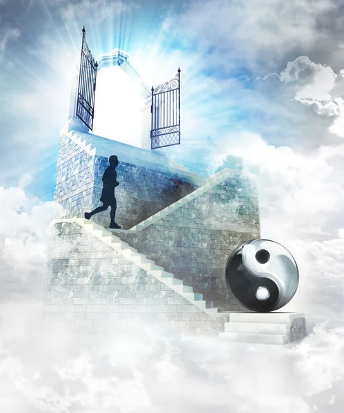 Toegang tot ziel harmony op de top met ingang van de poort — Stockfoto