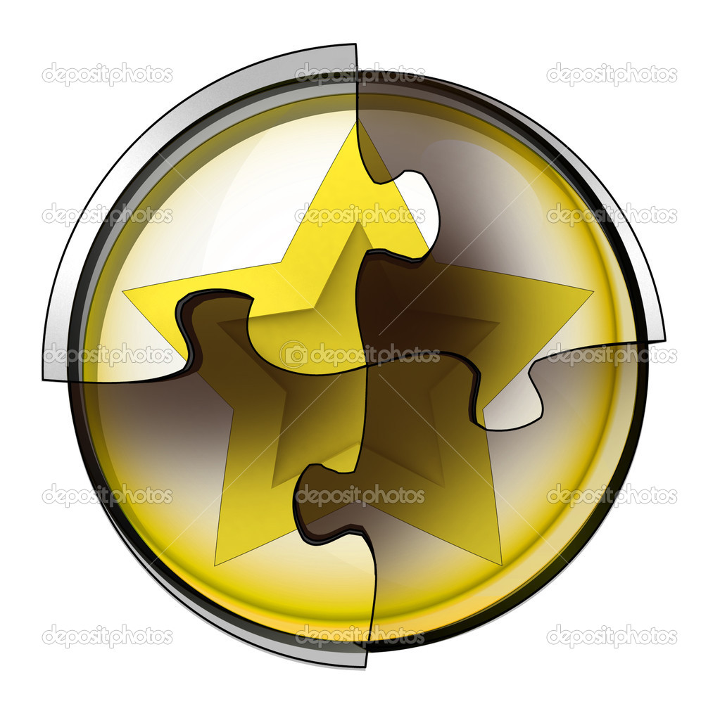 golden star connection in circular jigsaw concept