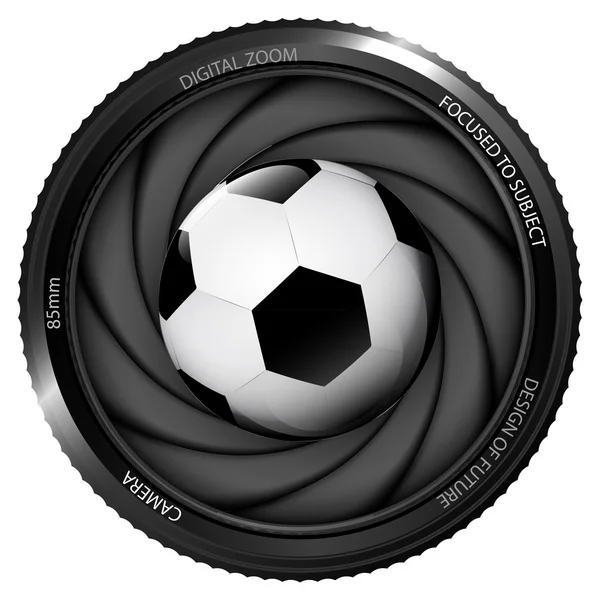 Pelota de fútbol en obturador — Vector de stock