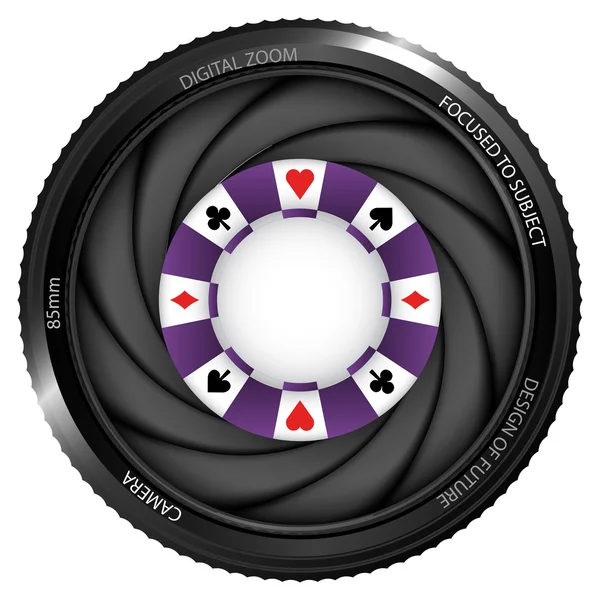 Poker chip w migawki — Wektor stockowy