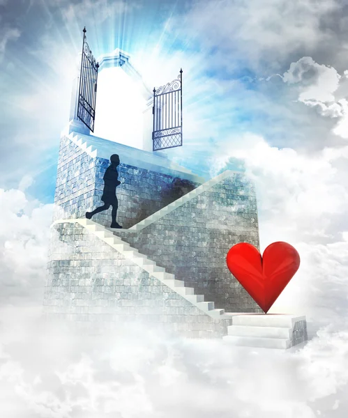 Love access on top with gate entrance — Stock Photo, Image