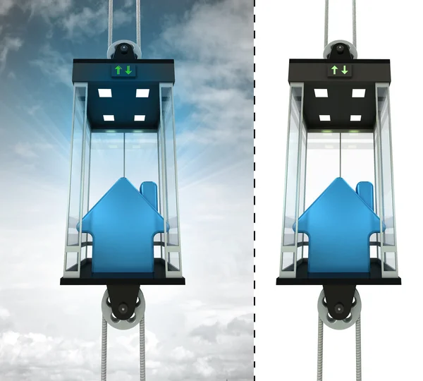 House estate in sky elevator concept — Stock Photo, Image