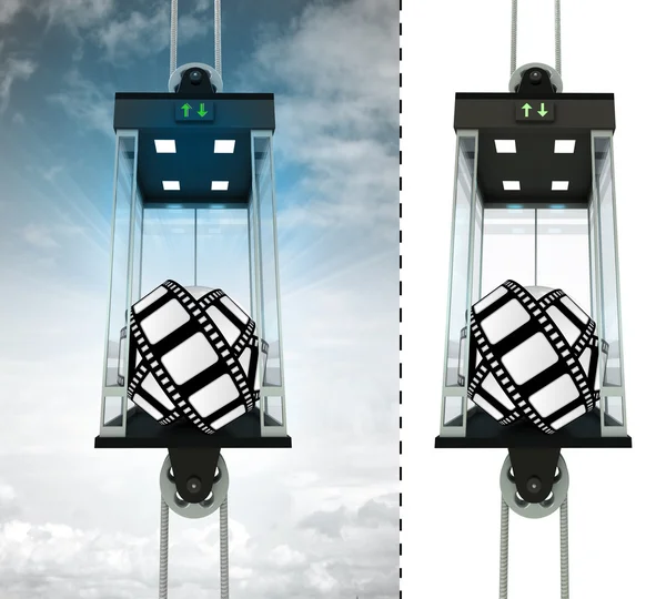 Film tape in concept van de elevator van de hemel — Stockfoto