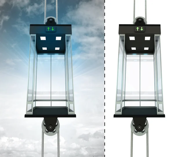 Empty sky elevator concept — Stock Photo, Image