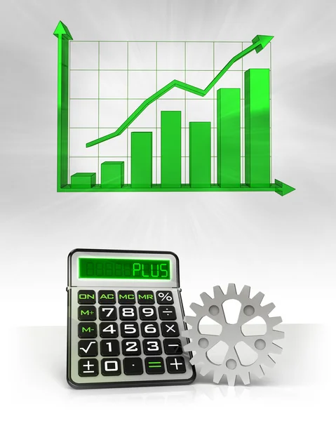 Industriella statiners med positiv verksamhet beräkningar med Graf — Stockfoto