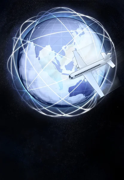 Azië earth globe weergave vanuit de kosmische ruimte — Stockfoto