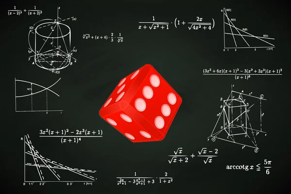 Lucky dice på blackboard — Stock vektor