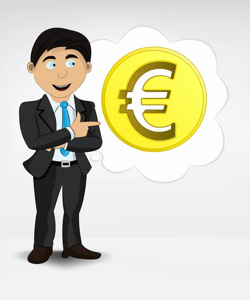 Euromynt i bubbla idé koncept — Stock vektor