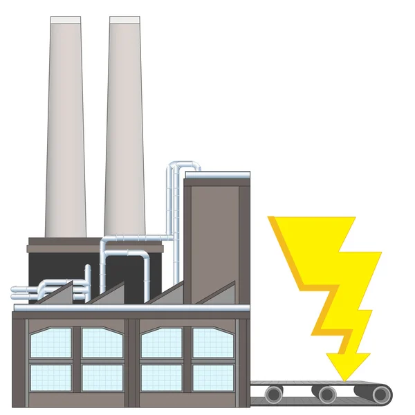 Foudre sur la ceinture de transport d'usine — Image vectorielle