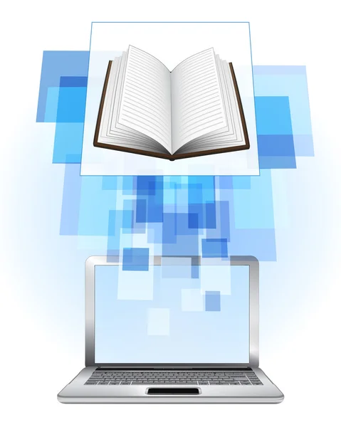 Otevřít knihu v notebooku — Stockový vektor