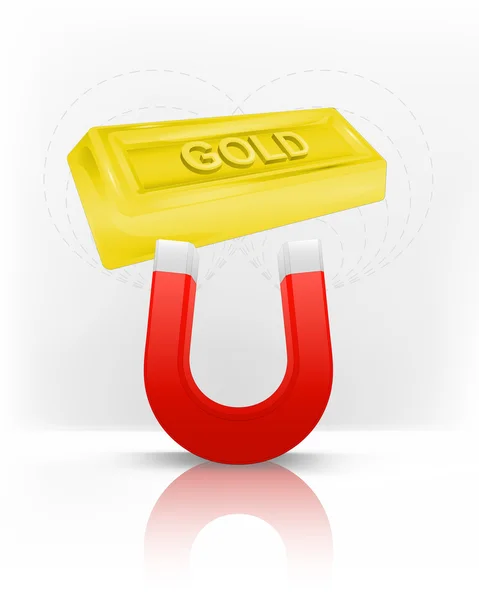 Golden bar lockade med magnet — Stock vektor