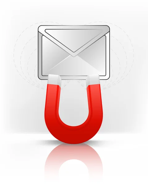 Messaggio email attratto con magnete — Vettoriale Stock