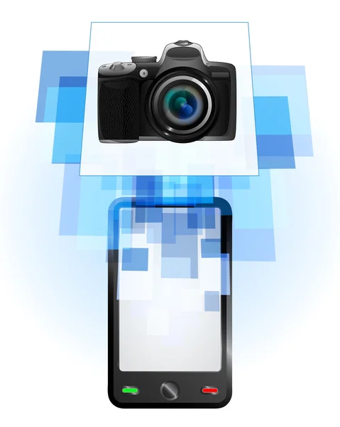 New camera in mobile phone — Stock Vector