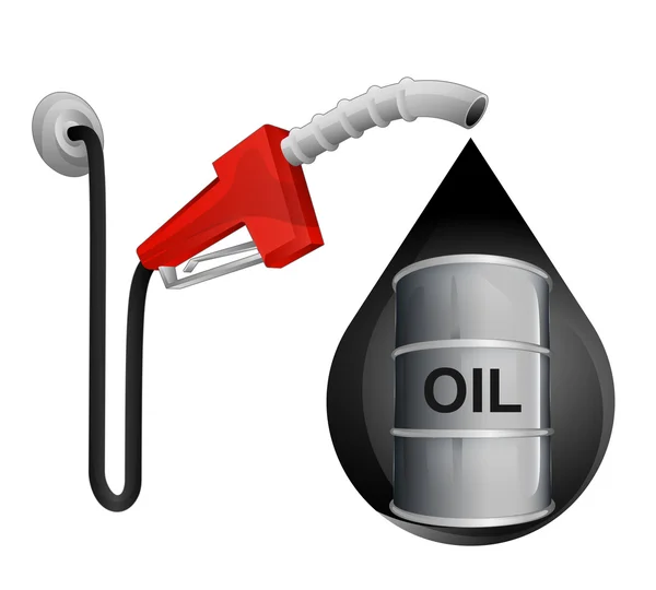 Oil barrel in oil drop — Stock Vector