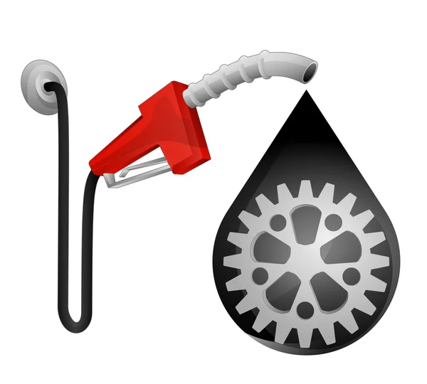 Cogwheel industrial em gota de óleo — Vetor de Stock