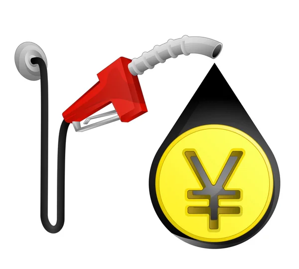 Yuan munt in de daling van de olie — Stockvector