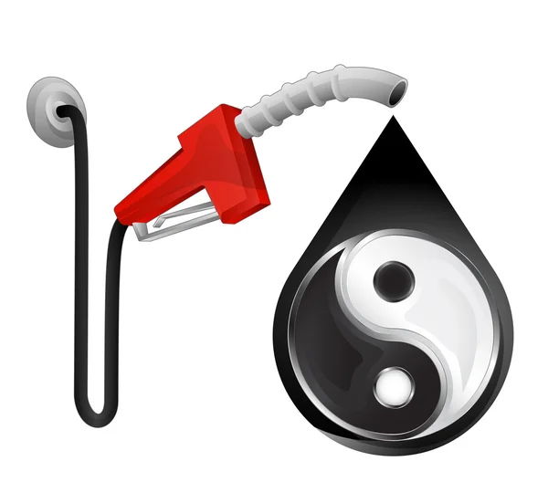 Sinal de equilíbrio em queda de óleo — Vetor de Stock