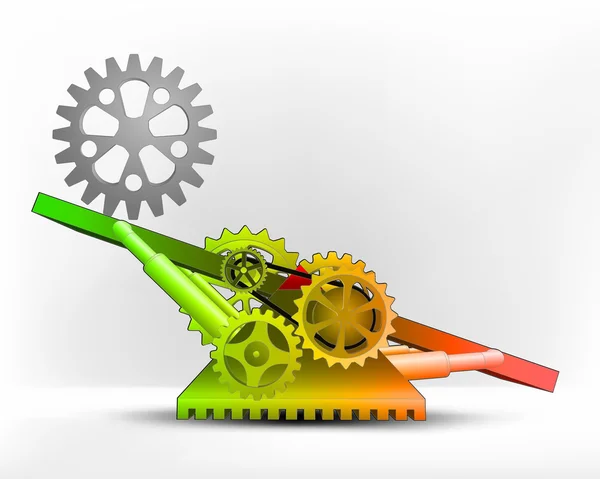 Roue dentée industrielle en zone verte — Image vectorielle