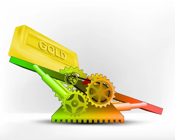 Gouden bar in groene omgeving — Stockvector