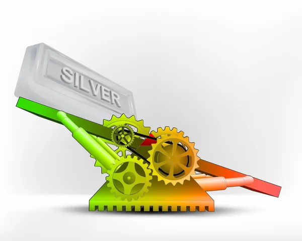 Silver bar i grönområde — Stock vektor