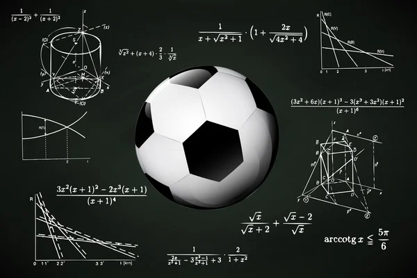 Football ball on blackboard with math calculations vector Royalty Free Stock Illustrations
