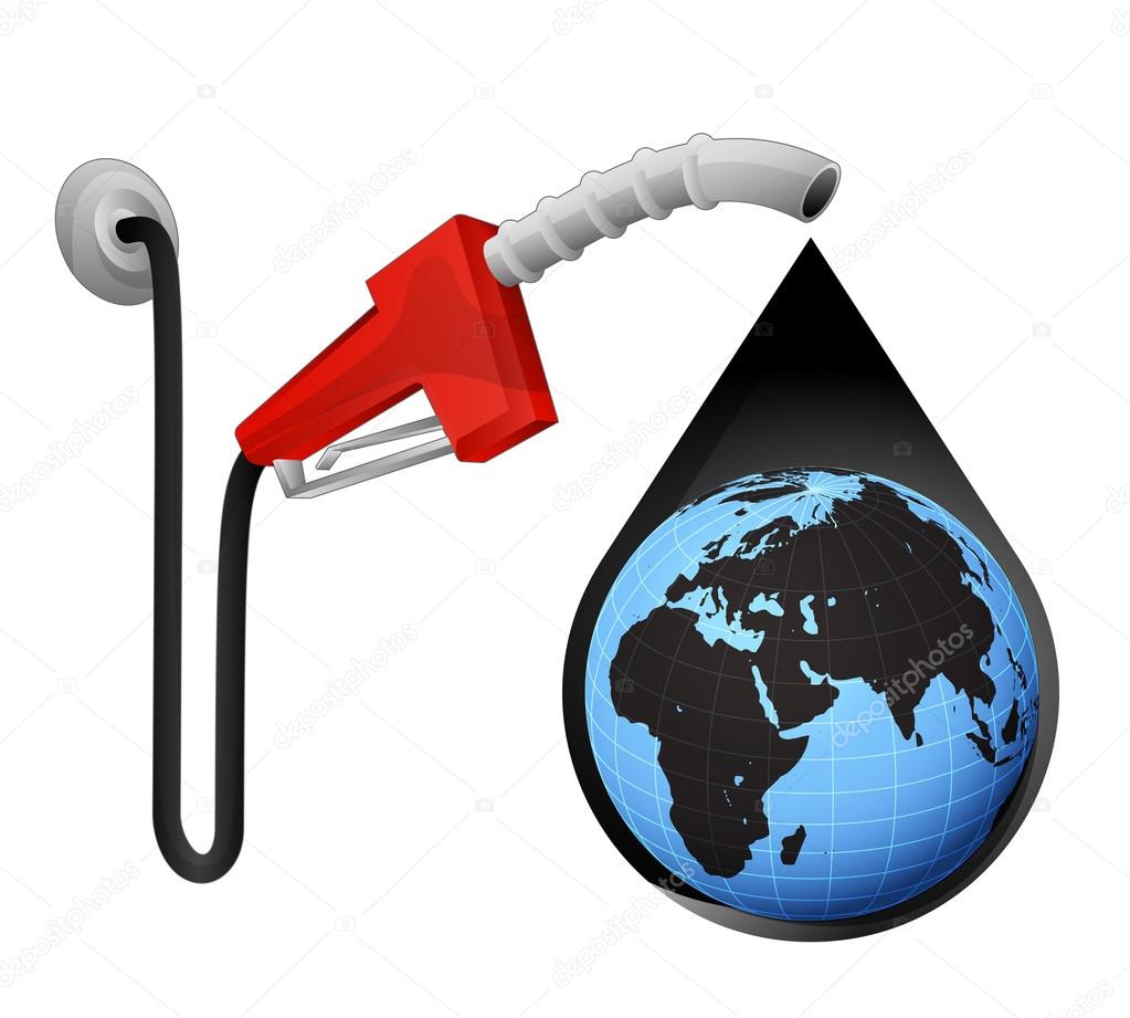 Africa world globe in oil drop