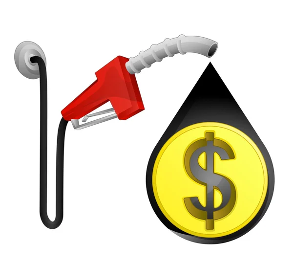 Moeda de dólar em gota de óleo —  Vetores de Stock