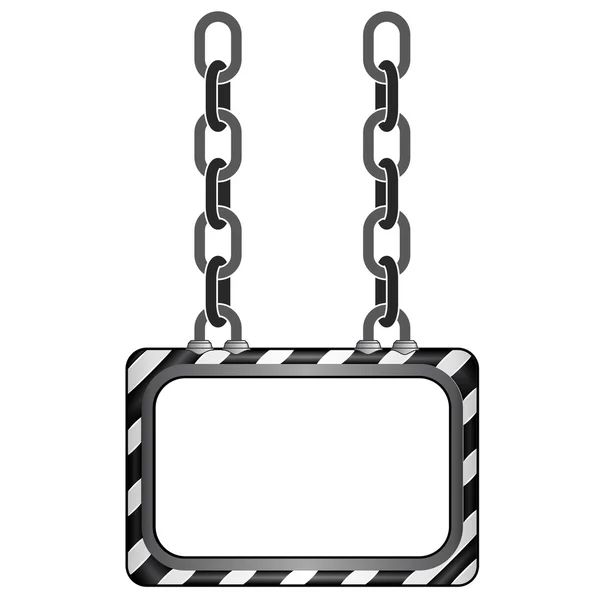 Hanged black striped chain board vector template — Stock Vector