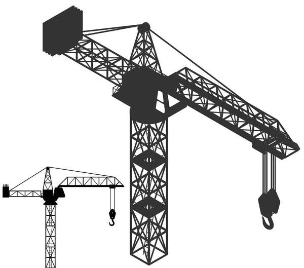 Crane vehicle structure silhouette pack vector — Stock Vector