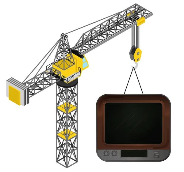 Opgehangen op geïsoleerde kraan tekening vector — Stockvector