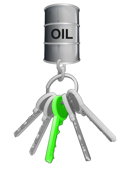 Olie vat op sleutelring — Stockvector