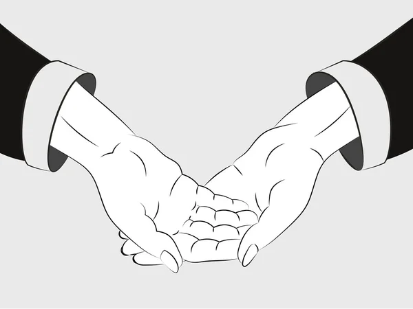 Deux mains humaines à travers — Image vectorielle