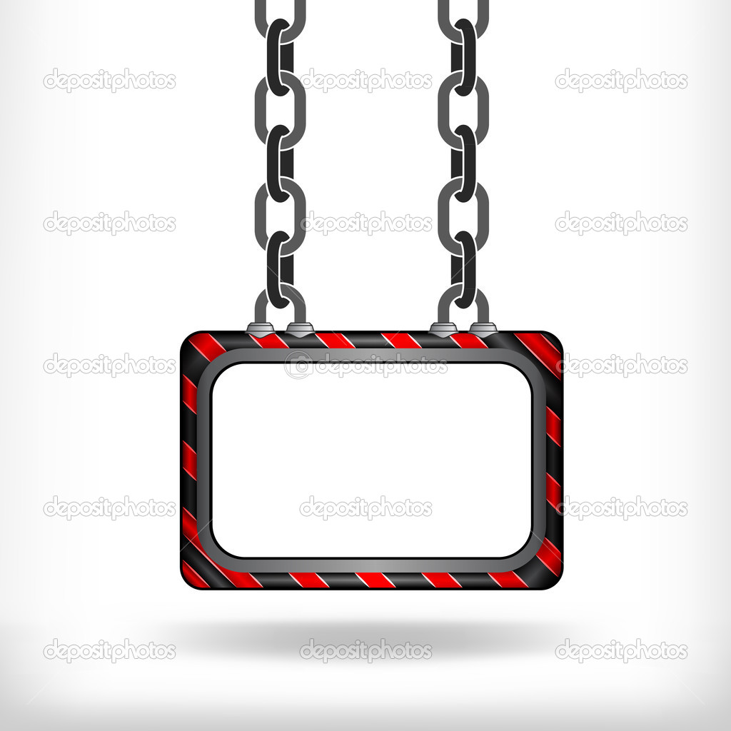 hanged red striped chain board vector template