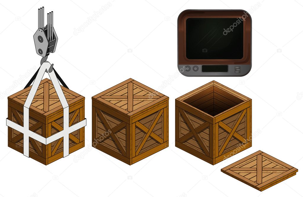 In Open Wooden Crate Packing Collection Vector Stock 47226175 In Open Wooden Crate Packing Collection Vector Stock 47226175
