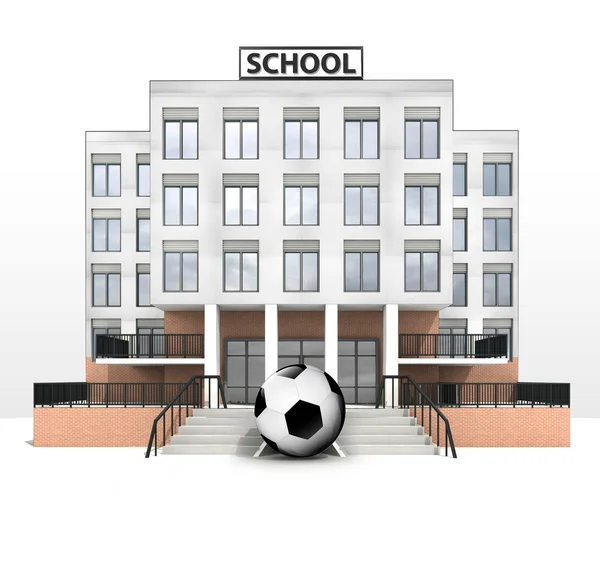 Voetbal bal moderne school fenikshal — Stockfoto