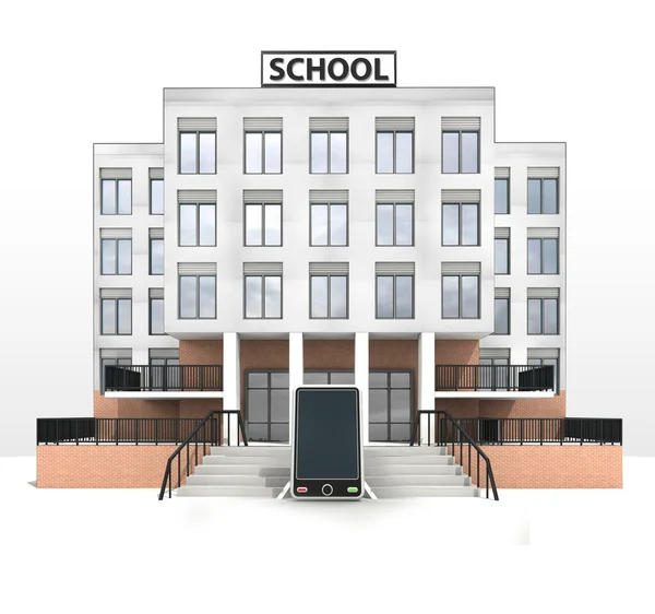 Nieuwe slimme telefoon moderne school fenikshal — Stockfoto