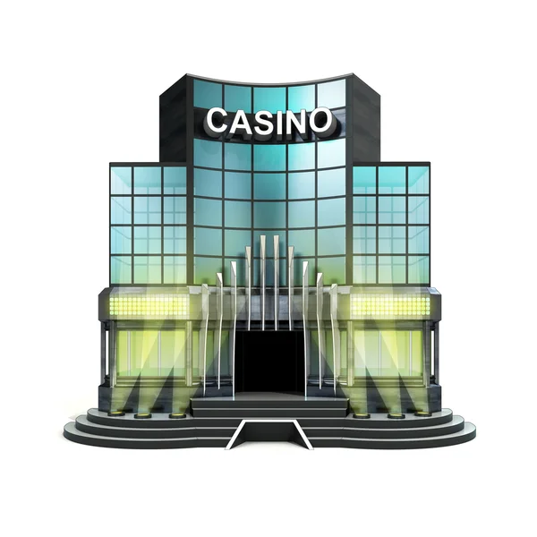 Isoliert beleuchtetes Casino-Gebäude — Stockfoto