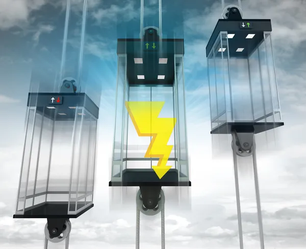 Elektriska lightning i mellersta hissen — Stockfoto