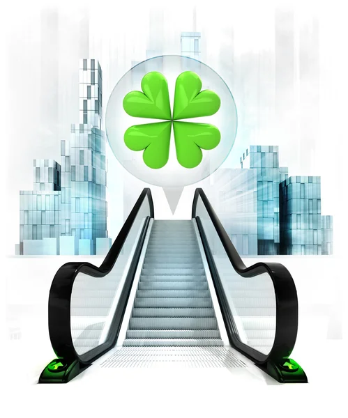 In bubble above escalator — Stock Photo, Image