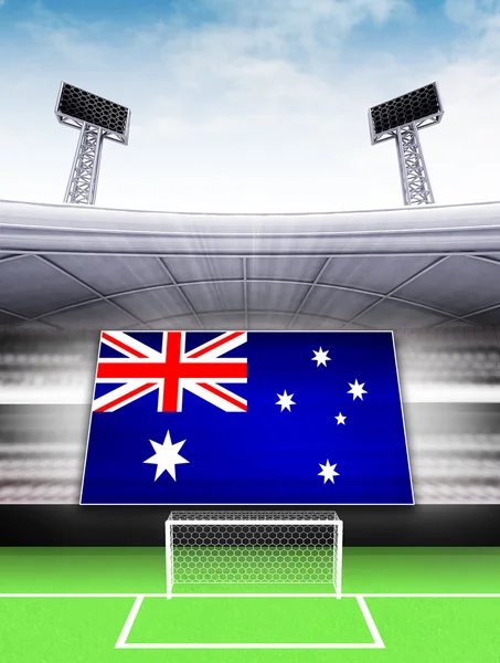 Australia flag banner in modern football stadium — Stock Photo, Image