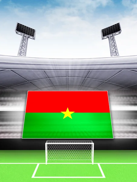 Bandeira da bandeira do Burkina Faso no estádio de futebol moderno — Fotografia de Stock
