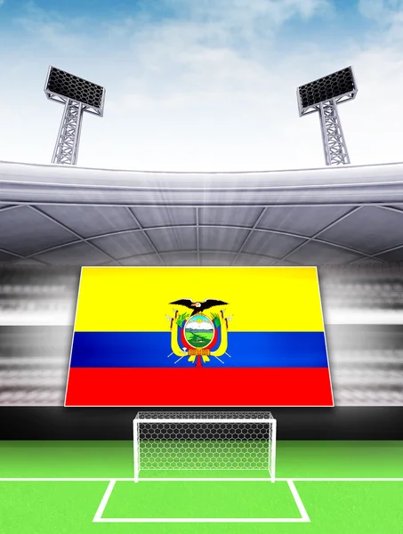 Ecuador flag banner in modern football stadium