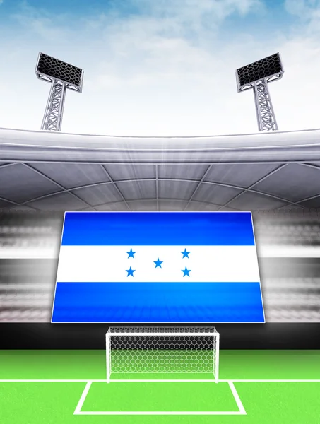Bandera de bandera de Honduras en estadio de fútbol moderno — Foto de Stock