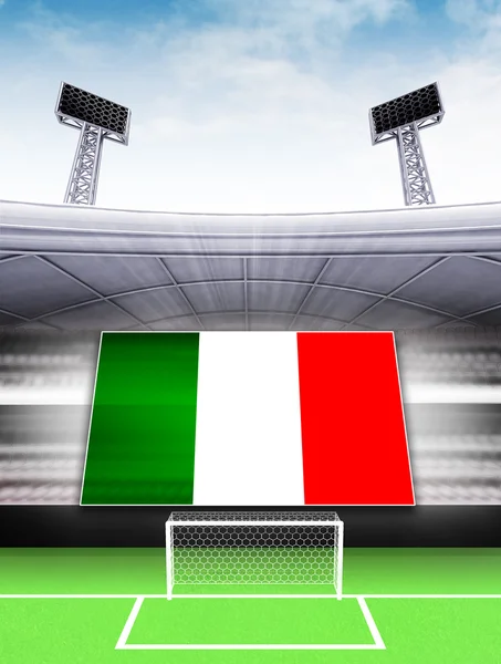 Bandeira da Itália no estádio de futebol moderno — Fotografia de Stock