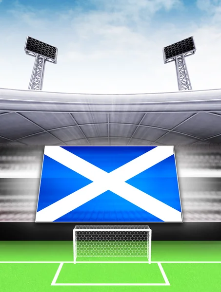 Bandeira bandeira de Scotland em estádio de futebol moderno — стокове фото