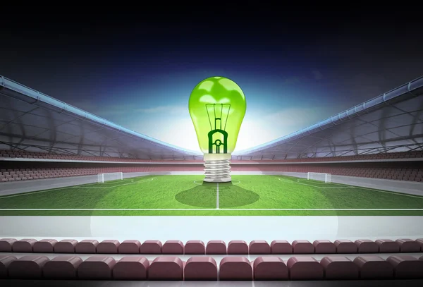 Green shiny lightbulb — Stock Photo, Image