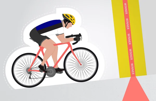 Cycliste estonien monter à la ligne d'arrivée vecteur isolé — Image vectorielle