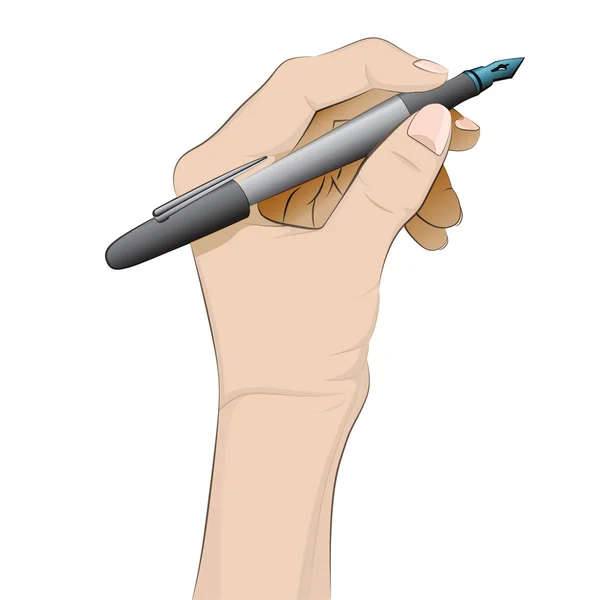 Isolierte menschliche Hand hält Stift-Vektor — Stockvektor