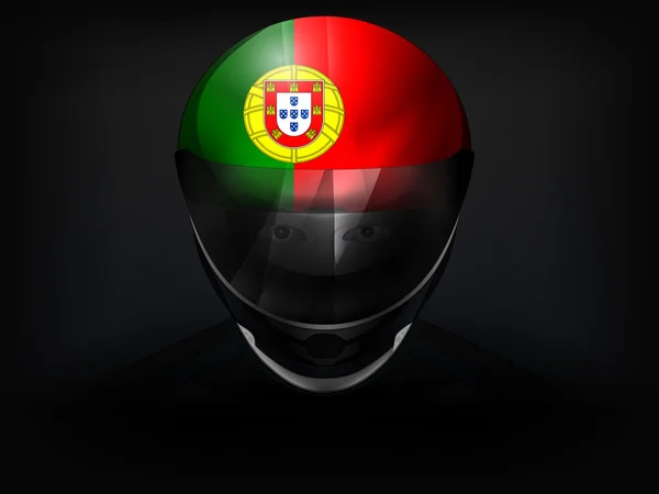 葡萄牙选手头盔矢量特写镜头上的标志 — 图库矢量图片