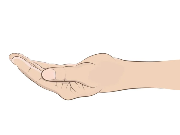 Изолированный пустой вектор рисования руки человека — стоковый вектор